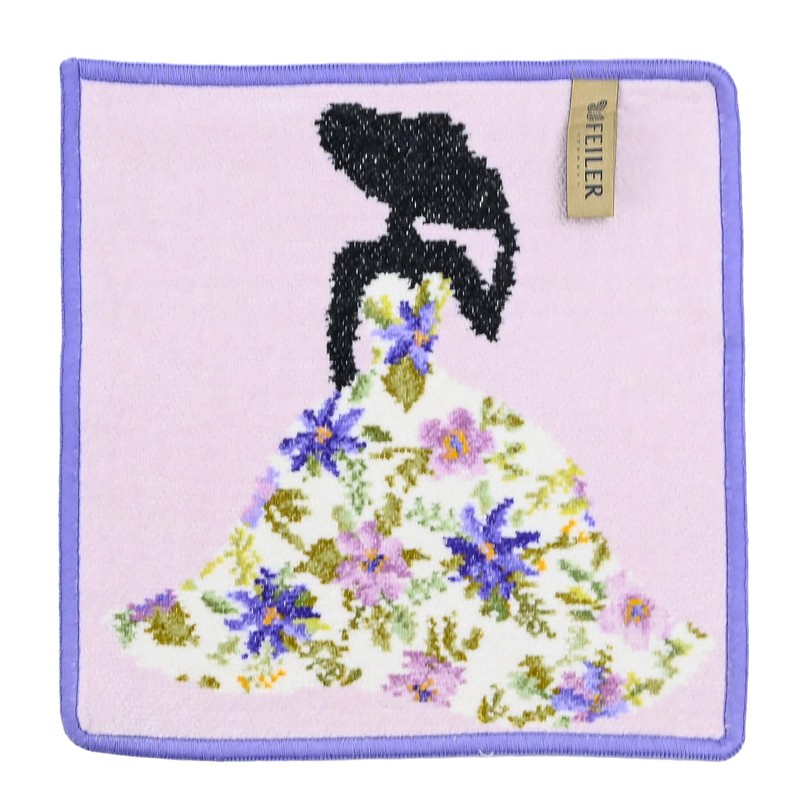 Faylor Handkerchief Hand Towel, Ladies, Miss Flower, Lilac, Violet, 9.8