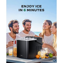 Silonn Portable Ice Maker, Ice Maker Countertop with Carry Handle, Self-Cleaning 1.8L Water Tank Large Ice Basket, Ice Machine Produces 9 Cubes in 6 Min Perfect for Home Kitchen and RV