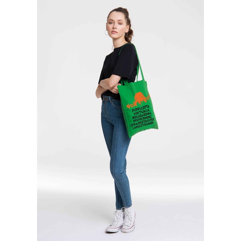 Logoshirt® Pippi Langstrumpf I Name I Baumwolltasche I gruen I