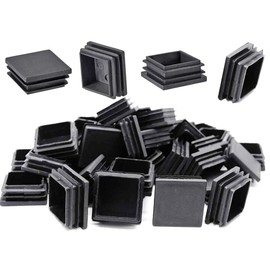 Square Tubing Plug Cap, 1-1/2 Inch POCADOM 16Pcs Tubing End Cap Plastic Plugs Chair Glide Insert Finishing Plug