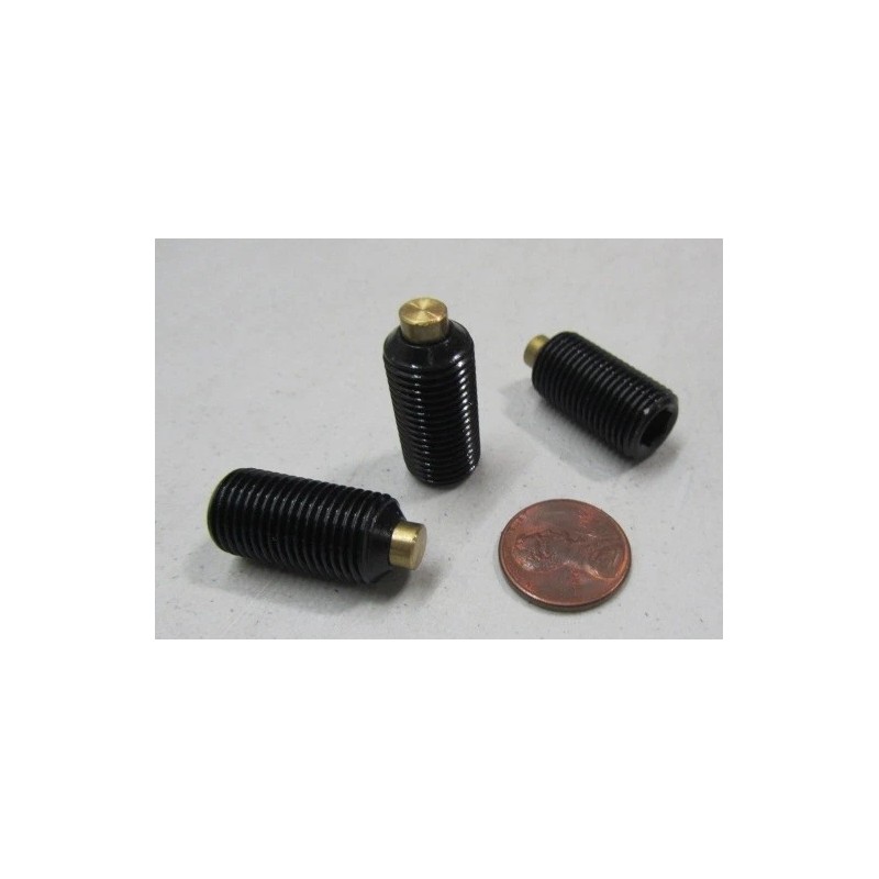 Kmac Alloy Steel Set Screws, Brass Tip, 1/2-20 x 1.00"