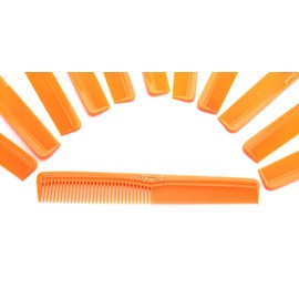 Krest Cleopatra 7 inchAll Purpose Barber Comb. Flat Back Styler Comb. Numbered ruler Comb. Neon Orange. 12-Pack