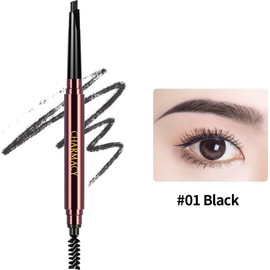 CHARMACY Triangle Eyebrow Pencil - Waterproof, Smudge-Proof, Dual-Ended with Spoolie | Vegan & Hypoallergenic | Precision Define, Fill, Shape for Beginners #01