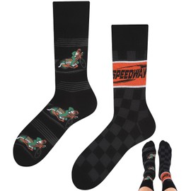 TODO Colours Funny Socks with Motif - Multicoloured, Colourful, Crazy for the Joy of Life, speedway