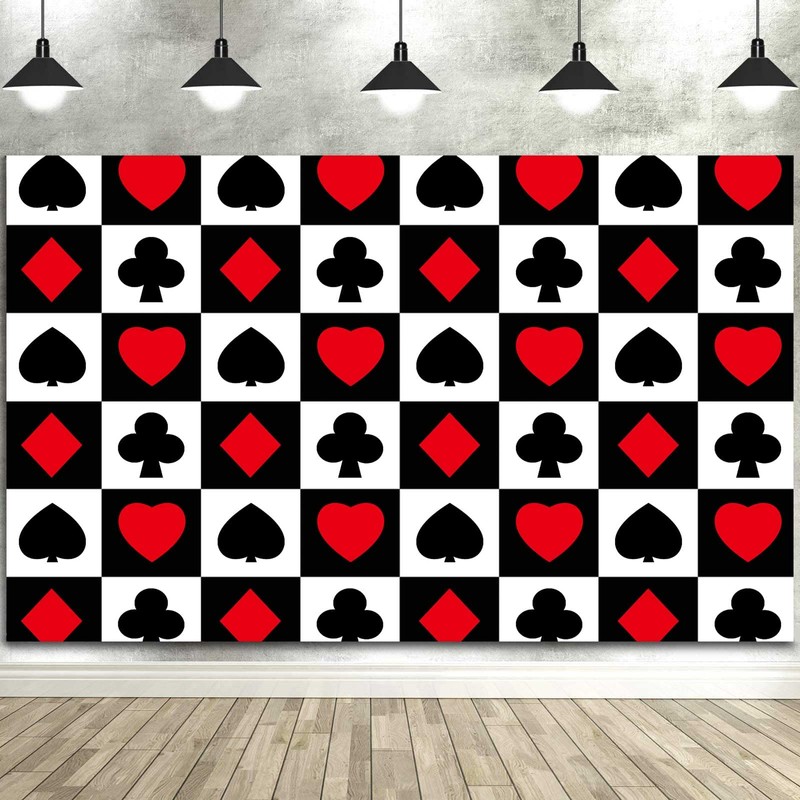 Poker Casino Themed Backdrop 5x3ft