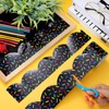 Zonon 65.6 Feet Donut Sprinkles Black Bulletin Board Borders Scalloped