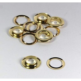 celloexpress Gold 4mm BRASS Metal Eyelets Grommets & Washer Findings - For Leather Craft Clothing Flags Banners - Pack of 5