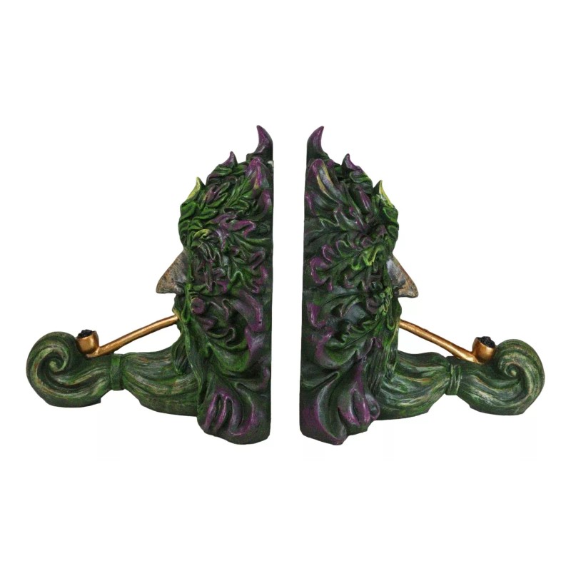 Forest Tree Spirit Ent Celtic Greenman Smoking Golden Pipes Decorative