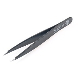 Black Coated Toplnox Pointed Tweezers. Made by Niegeloh in Solingen, Germany