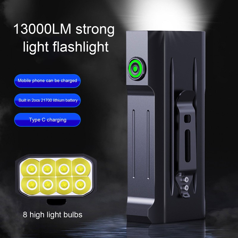 13000LM Super Bright LED Flashlight USB Rechargeable IPX5 Waterproof Powerful