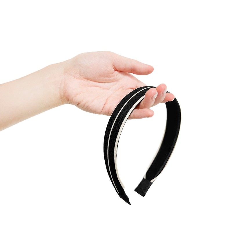Burnaby Black Two-Line Slim Hair Band / 버나비 블랙 투라인