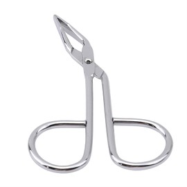 Silver Stainless Steel Eyebrow Scissors Tweezers,Elbow Pliers Clip Scissors,Flat Tip Hair Plucker Hair Removal Tweezers