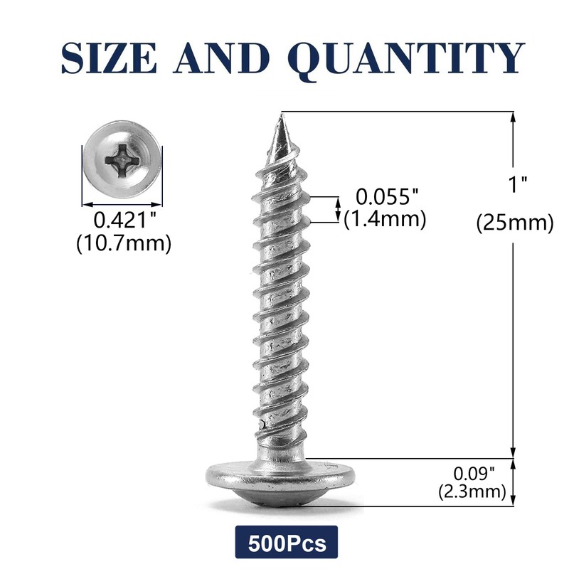 #8 x 1" Wood Screw 500Pcs 410 Stainless Steel Standard