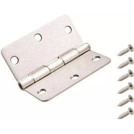 Everbilt 12PK Everbilt 3-1/2 inch Satin Nickel 1/4" Corner Squeak Free Door Hinges 28696