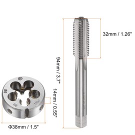 MACHSWON Tap and Die Sets,M14x2mm Metric Left Hand Screw Thread Straight Flute Tap with Round Threading Die,Tap & Die Kit for Nut Screw Bolt Thread Repair