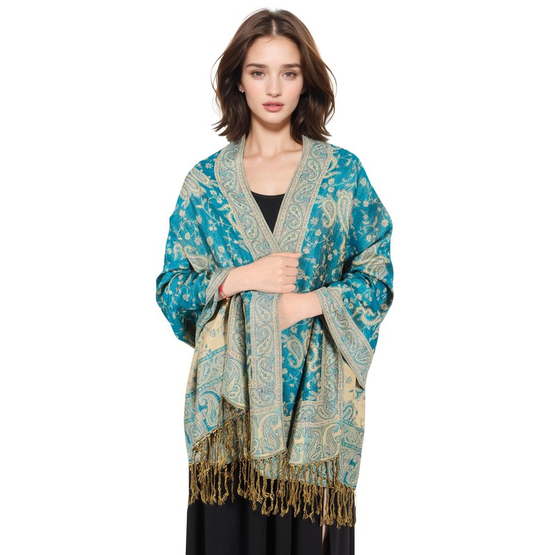 MUQU Women Pashmina Shawls and Wraps Scarf Soft Silky Reversible