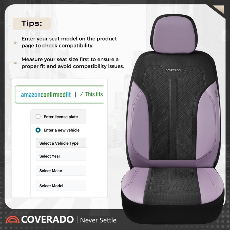 Coverado Front Seat Covers, Automotive Seat Covers 2 Seats, Leather