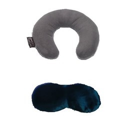 Sleep Easy Kit includes Microwaveable Neck Pillow with Washable Cover and Teal Silk Contoured Eye Pillow and Adjustable Sleep Band by Relaxation in a Bag