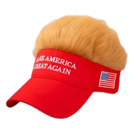 ~ Gorra De Béisbol Con Peluca Rubia Trump, Decoración De ~