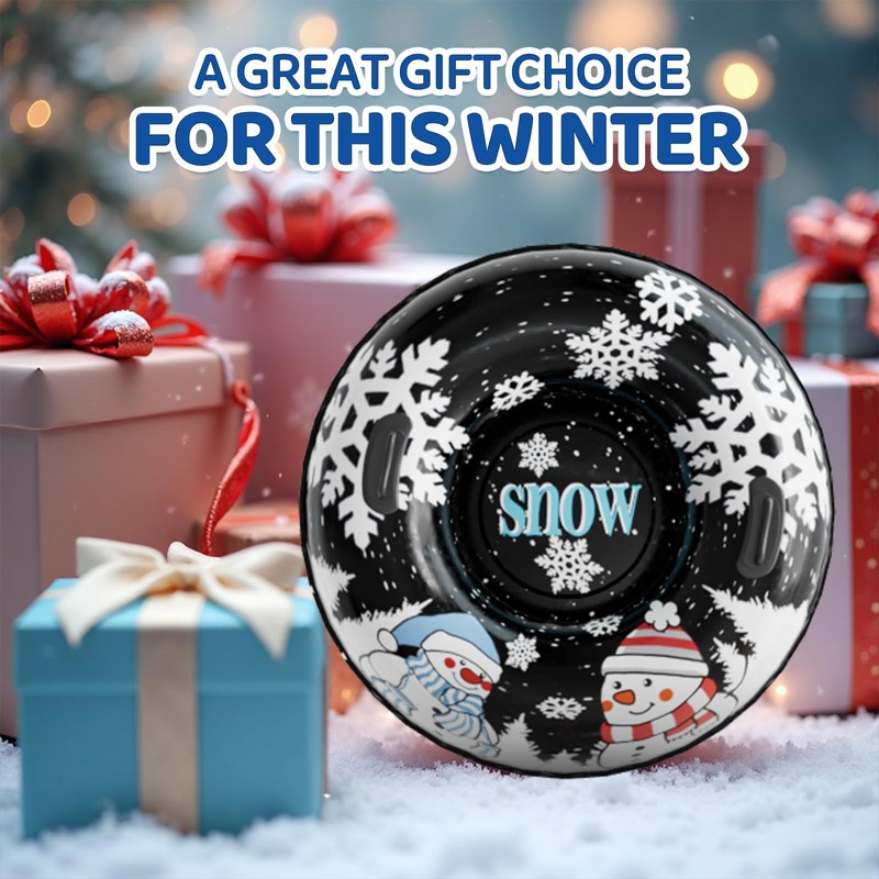 Inflatable Snow Tubes for Kids and Adults, Cold-Resistant Thickened Heavy