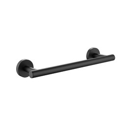 TASTOS 12 Inch Black Single Towel Bar Rack, SUS 304 Stainless Steel Round Bathroom Towel Bar Heavy Duty Towel Holder Kitchen Towel Rod, Wall Mount with Screws Towel Bar Rod Matte Black Finish