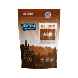 MONTANA DOG FOOD CO. Freeze-Dried Bison Dog Treats (Trail Snacks) – 100% Natural, Single Ingredient, High Protein, Grain-Free, Made in USA – 3 oz Bag