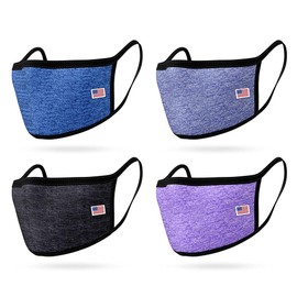 4 Pack Face Masks Comfort Fit Double Layer Washable Reusable Made in USA