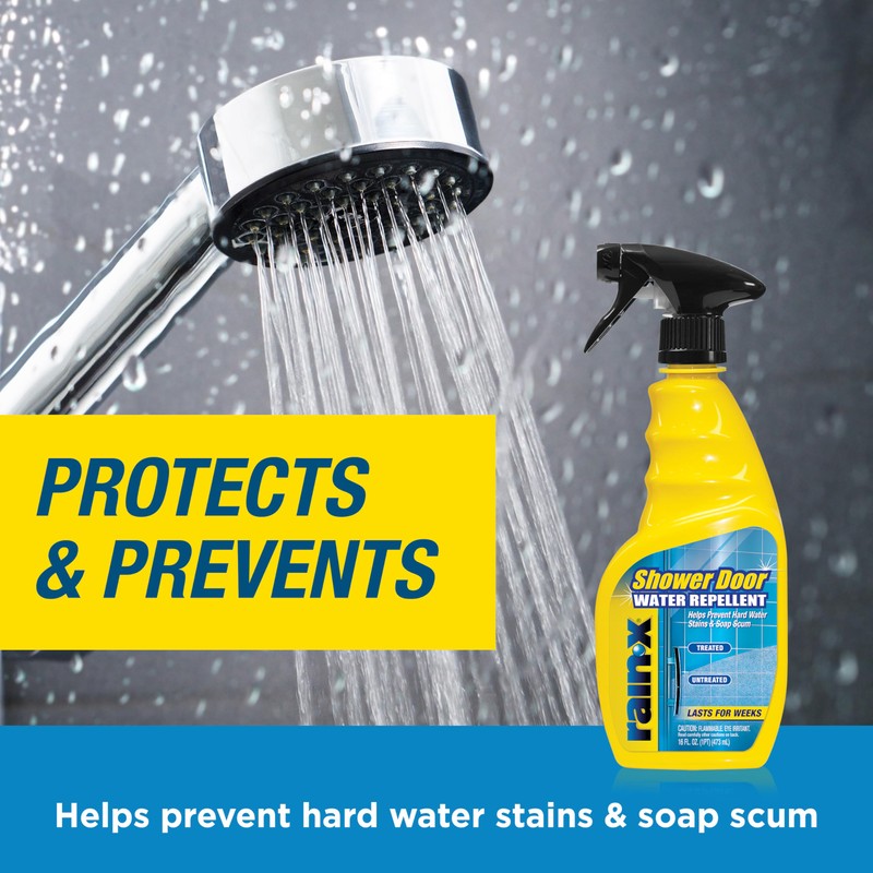 Rain-X 630542 Shower Door Water Repellent, Protects Glass Shower &