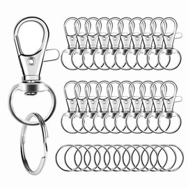 Argollas Para Llaveros, Broches De Metal Con Llavero, Anillos De Llavero Para Manualidades, Ganchos Giratorios de Metal Para Llavero Con Clip y...    