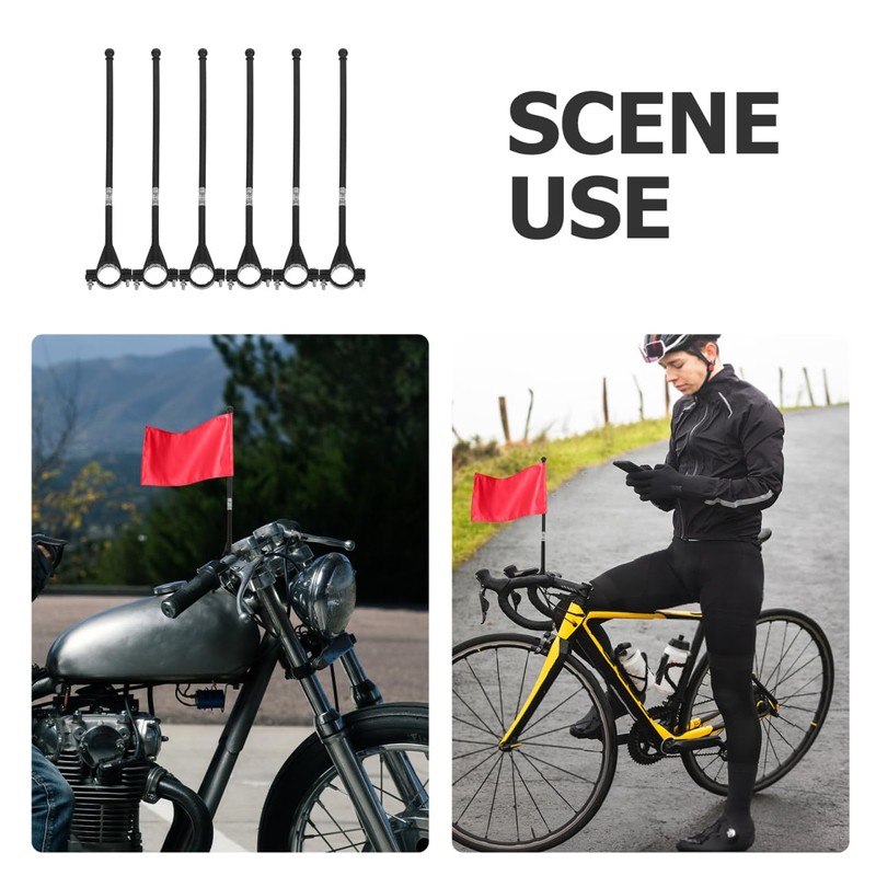 Gadpiparty Bicycle Handlebar Flagpole, Pack of 6, Plastic Flag Holder