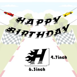 DIADARL Race Car Happy Birthday Banner Race Car Happy Birthday Banner Party Racing Themed Party Racing Party Sign for Birthday Party Supplies Photo Props Baby Shower Wall Decor