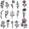 CRASPIRE Flower Clear Stamps for Card Making Wildflower Rubber Stamp