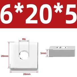 304 Stainless Steel Square Nuts M6x20x20mm Square Screws Nut for Furniture Machinery Connector (Thickness 5mm, 12 Pieces)
