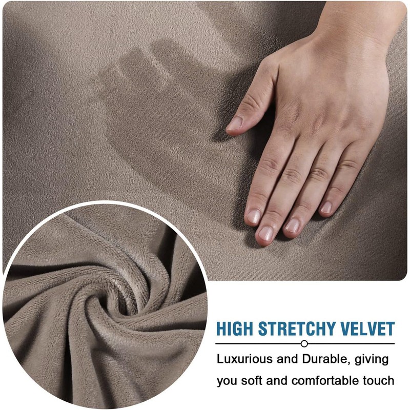 H.VERSAILTEX Real Velvet Plush 3 Piece Stretch Sofa Covers Couch