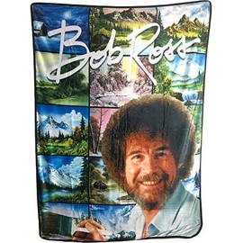 Bob Ross Painting 45" x 60" Fleece Throw Blanket
