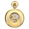 TREEWETO Unisex Pocket Watch with Chain Analogue Hand Winding Skeleton