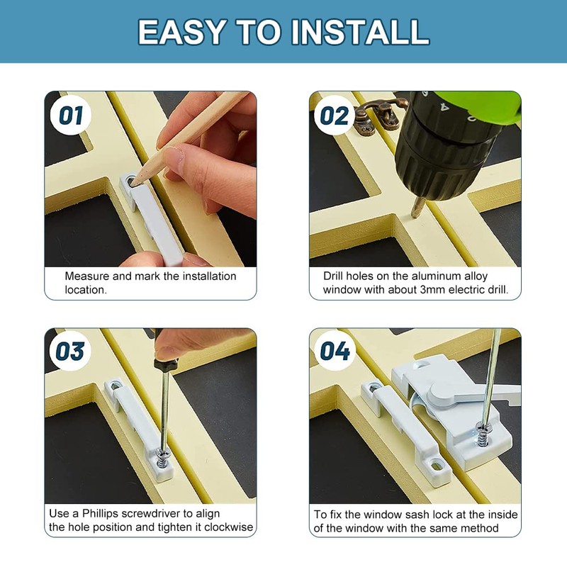 Sliding Window Sash Locks White ZUONAI 2 Pack Cam Sash