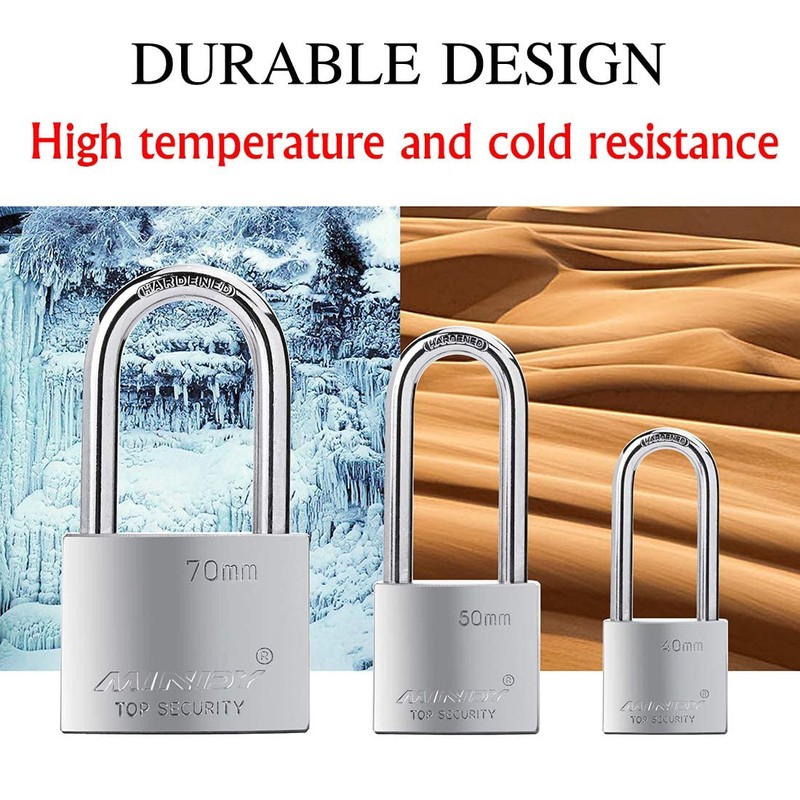 70mm Long Shackle Padlocks for Outdoor Use All Weather Resistant,