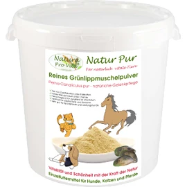 Green-lipped mussel powder for horses, natural product, glycosaminoglycane (gag), good for bones, tendons, joints, skin, fur, Natura Pro Vita, 100% natural green-lipped mussel powder, high bioavailability, 500 g bucket