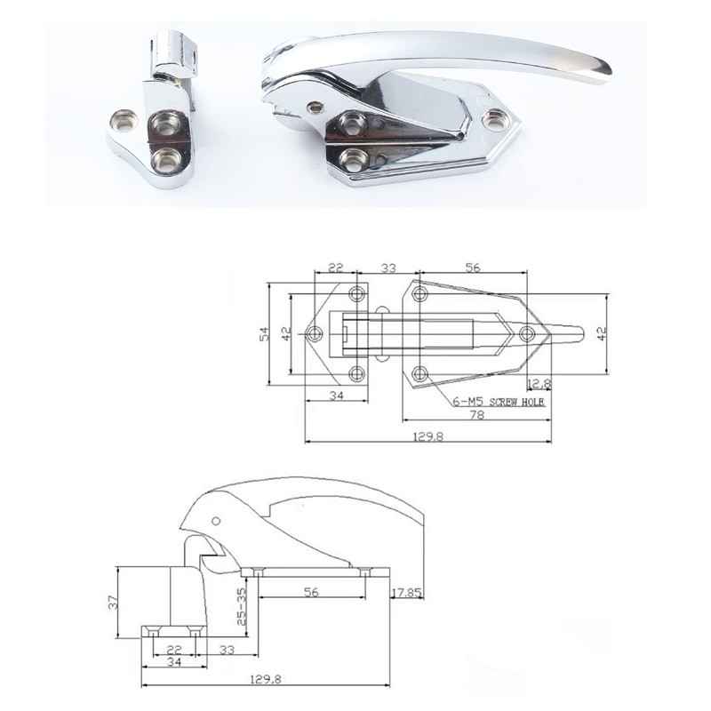 Xnrtop Freezer Door Flush Mounted Walk in Latch Handle, 165mm,