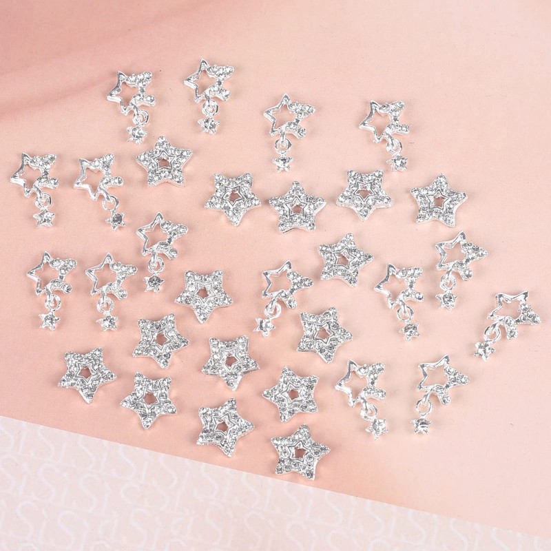 Title: 30pcs Star Design Nail Parts 3D Rhinestone Art Best