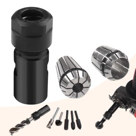 5/8"-11 Thread Angle Grinder Extension Shaft Set Electric Drill Conversion Collets Adapter Woodworking Tool Accessories Include Spring Collet 1/4" & 1/2" 3PCS Black
