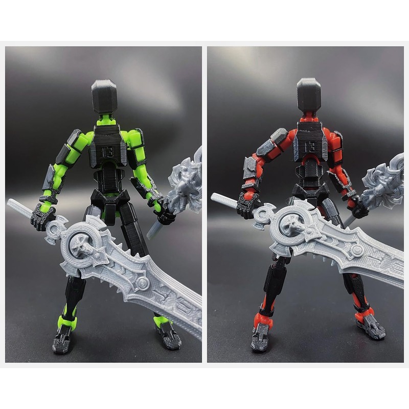 T13 Action Figure Set (Assembly Completed), 3D Printed Multi-Jointed Movable
