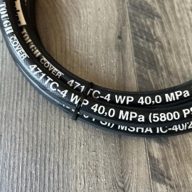 Parker Tough Cover Hydraulic Hose 471TC-4, 9 ft. long Male thread both ends.