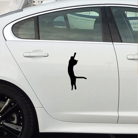 NBFU Funny Cat Silhouette Animal 4 (Black) (Set Of 2) Premium Waterproof Vinyl Decal Stickers For Laptop Phone Accessory Helmet Car Window Bumper Mug Tuber Cup Door Wall Decoration