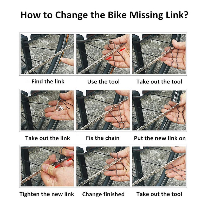 WASAGA Bicycle Missing Link, 3/5/10 Pairs Bicycle Chain Link for