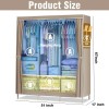 Portable Closet Organizer with Waterproof Cover Storage Shelves Rack Wardrobe