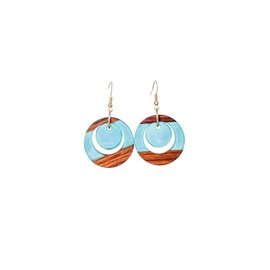 Handcrafted Wood & Resin Earrings by Wooden Element - 12 Styles!, Small, Wood Resin, resin