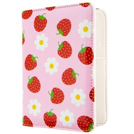 Passport Holder Cover Travel RFID Blocking Passport Cover Fruit printing Cute Flowers Passport Wallet with Elastic Band for Women