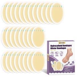 Blister Pads Hydrocolloid Bandages - 28ct Gel Blister Bandages for Travel, Hiking & Daily Wear - Water Resistant Blister Cushions for Prevention & Recovery (Heel Pack